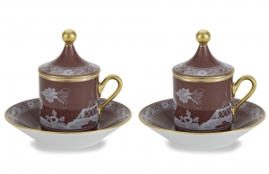 Ginori Oriente Italiano Castagna Coffee Set